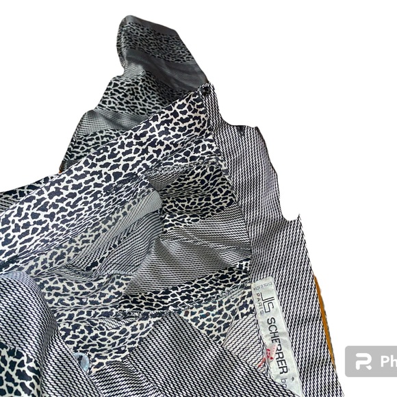 Jean Louis Scherrer Vintage Black & White 100% Silk Dress made in France sz 0-2 - Picture 2 of 9